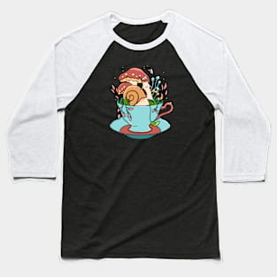 Snail Tea Cup Baseball T-Shirt